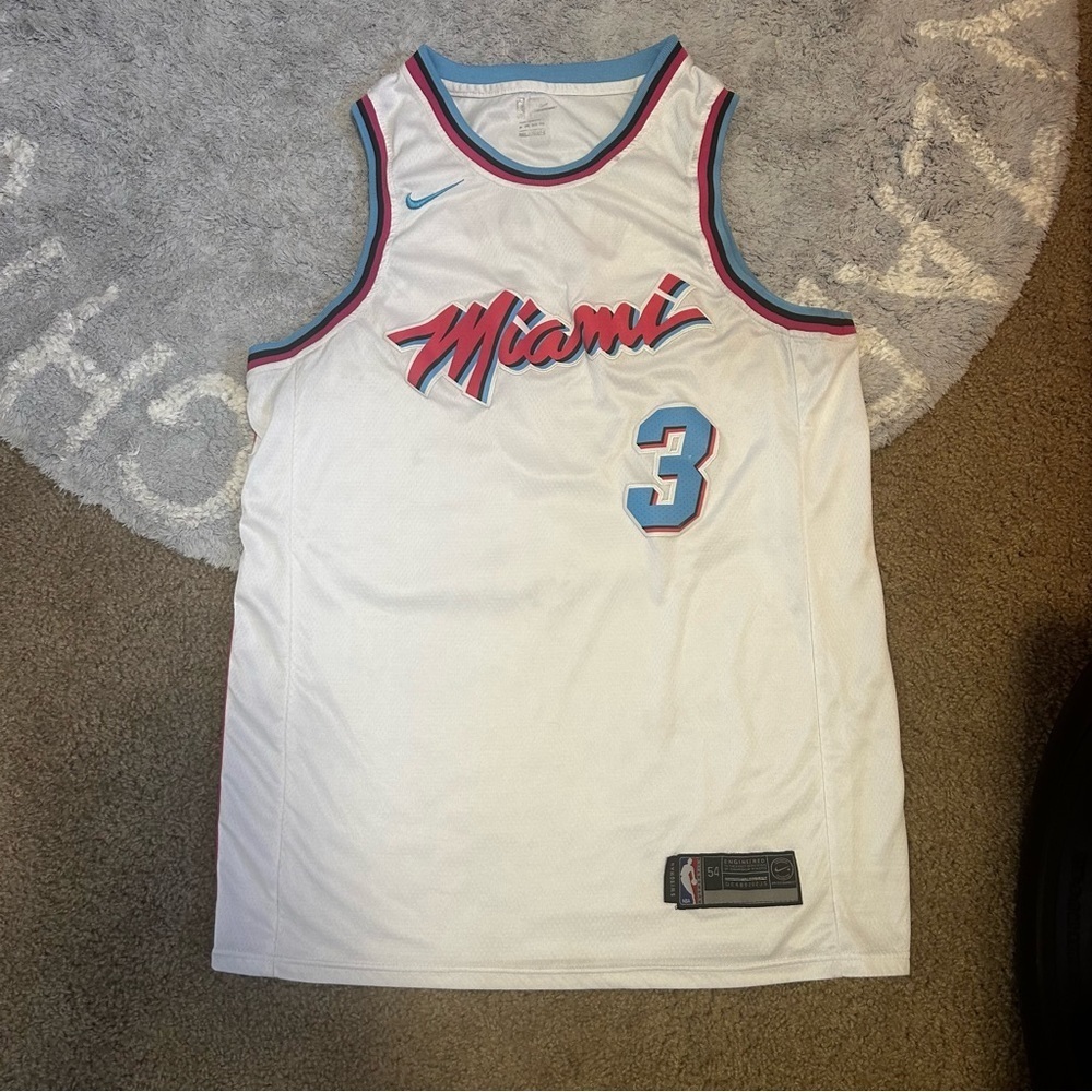 Dwyane Wade Miami Heat 3 City Edition Vice White Swingman Jersey Nike